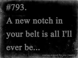 You're a notch in my belt.